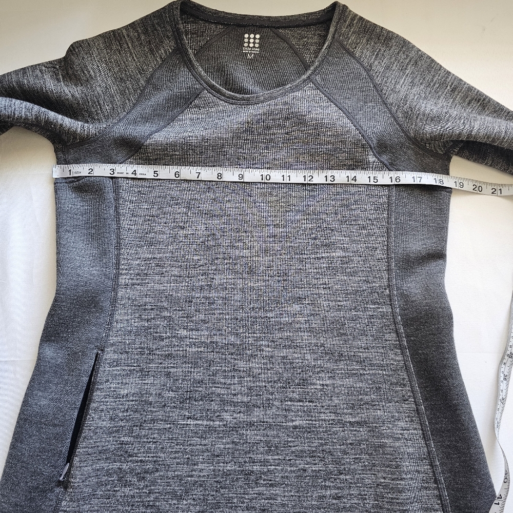 Title Nine Gray Knit Tunic Sweater Dress Zip Pocket Medium - Picture 6 of 9